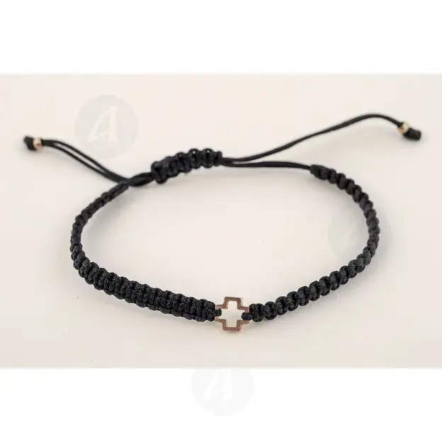 Macrame Bracelet with Cross (010401) - Jewelry στο Athonian.gr
