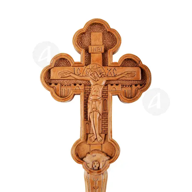 Wood Carved Blessing Cross (BLE-1707) - Handiwork στο Athonian.gr