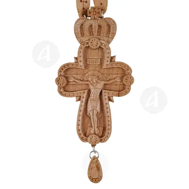 Wooden Carved Necklace Cross (PRI-1006) - Handiwork στο Athonian.gr