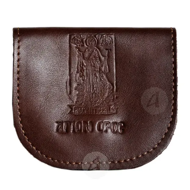 Athonian Leather Wallet - Virgin Mary Athonitissa - Handiwork στο Athonian.gr