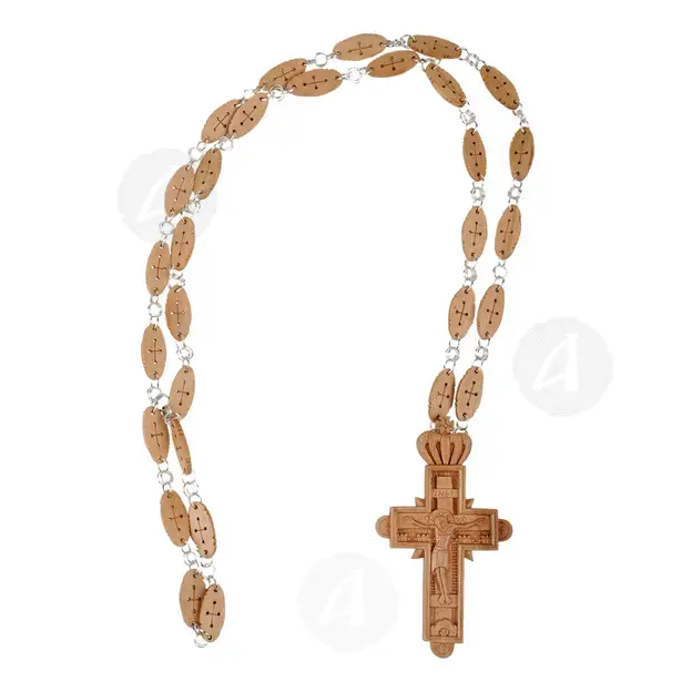 Wooden carved cross necklace - Handiwork στο Athonian.gr