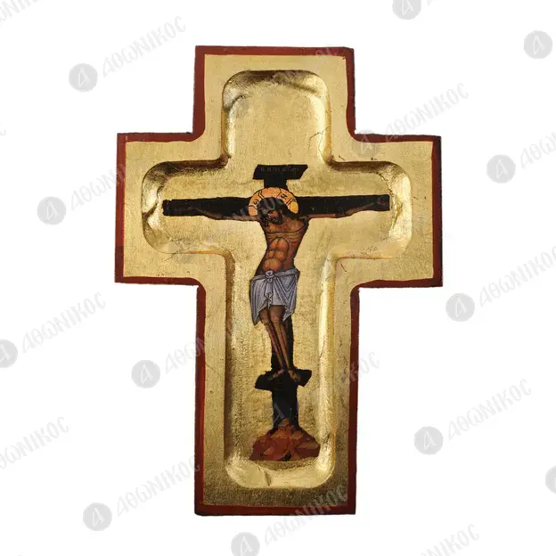 Wooden Wall Cross with the Crucifix (S.1712) - Monastic Handiwork στο Athonian.gr