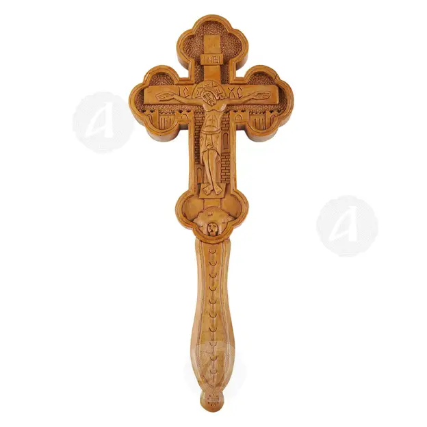 Wood Carved Blessing Cross (BLE-1707) - Handiwork στο Athonian.gr