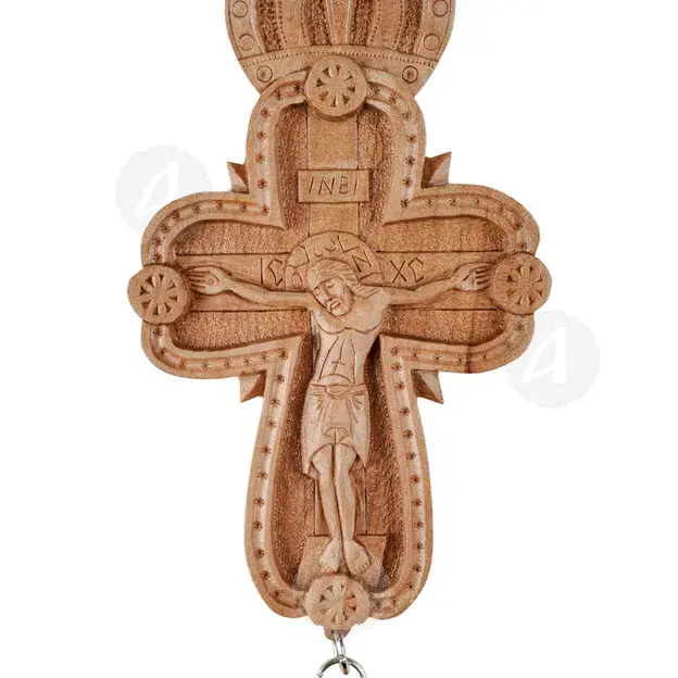 Wooden Carved Necklace Cross (PRI-1006) - Handiwork στο Athonian.gr