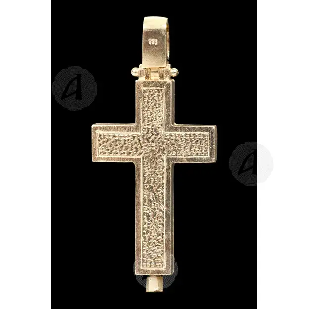 Silver Screwed Cross Necklace 925° with Jesus Christ (6B) - Jewelry στο Athonian.gr