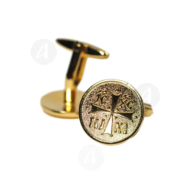 Gold Plated Hieratic Cufflinks IC XC NIKA (ICXR.G) - Jewelry στο Athonian.gr Gold Plated Hieratic Cufflinks IC XC NIKA (ICXR.G) - Jewelry στο Athonian.gr
