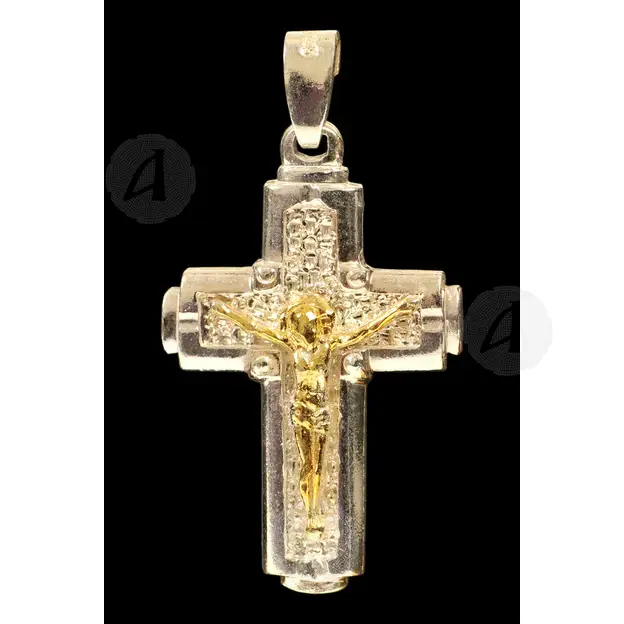 Silver Cross Necklace 925° with Jesus Christ (12B) - Jewelry στο Athonian.gr