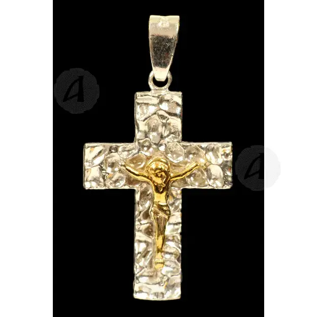 Silver Cross Necklace with Crucified Jesus Christ (7B) - Jewelry στο Athonian.gr