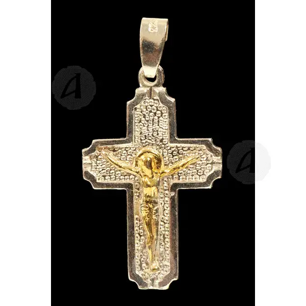 Silver Cross Necklace 925° with Jesus Christ (9B) - Jewelry στο Athonian.gr