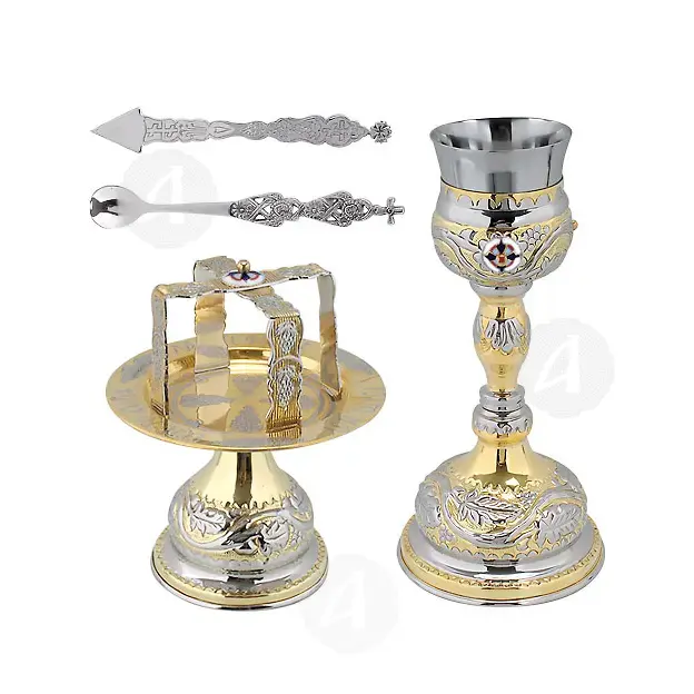 Set Chalice Nickel Plated (9570gn) - Ecclesiastical Utensils στο Athonian.gr