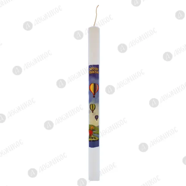 Easter Oval Candle with Balloons - Monastic Handiwork στο Athonian.gr