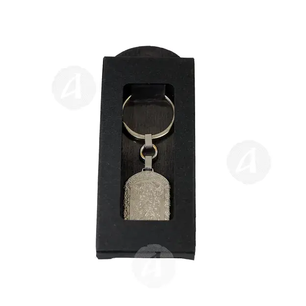 Silver Plated Keyring - Virgin Mary Axion Esti - Handiwork στο Athonian.gr