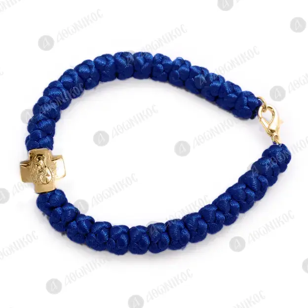 Coloured Prayer Ropes 33 Knots with Gold Cross & Clasp (33K102MA) - Prayer Ropes στο Athonian.gr