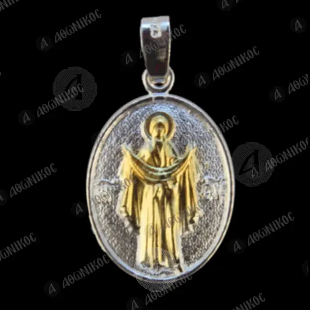 Silver Oval Pendant Holy Belt of Theotokos (F31B) - Jewelry στο Athonian.gr