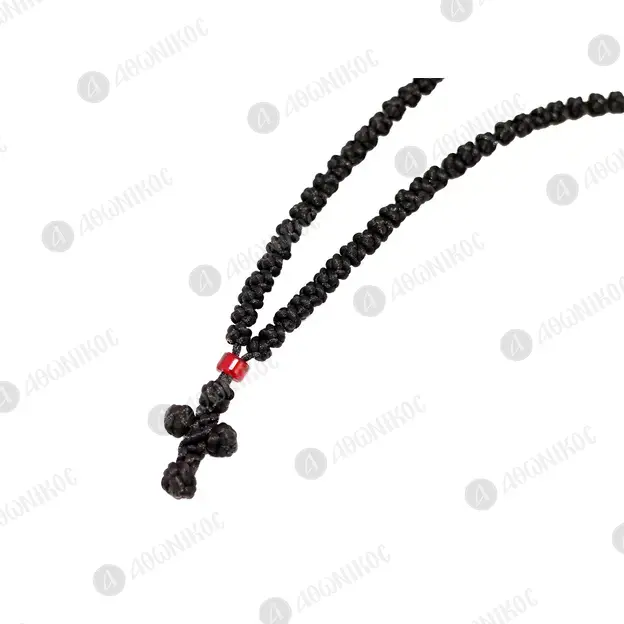 Black Silk Prayer Rope with 100 Thin Knots (100MA-3) - Prayer Ropes στο Athonian.gr