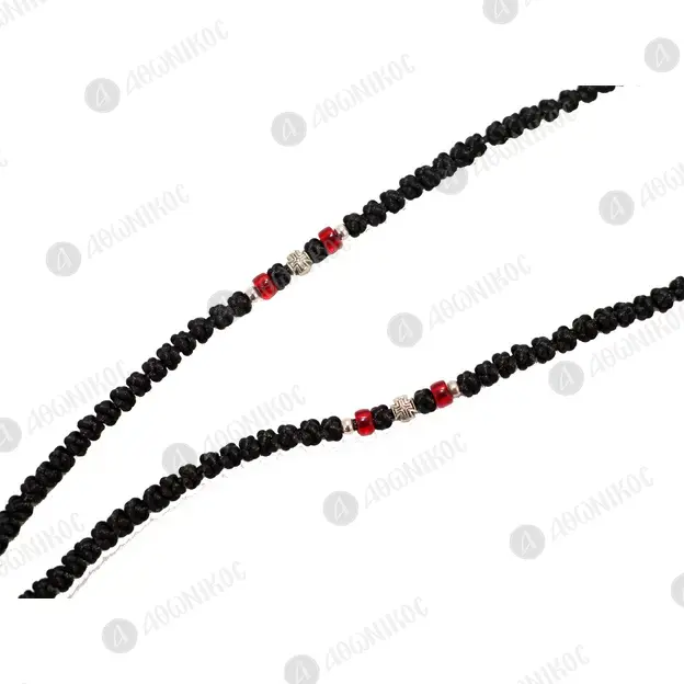 Black Silk Prayer Rope with 100 Thin Knots (100MA-3) - Prayer Ropes στο Athonian.gr