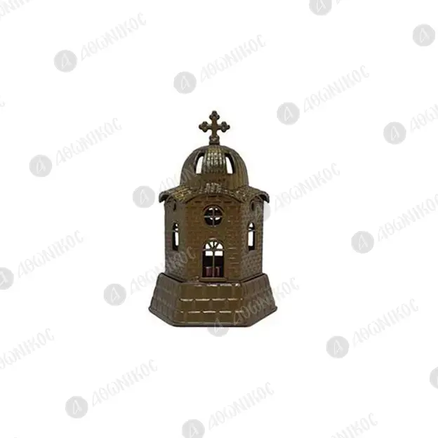 Home Table Metal Vigil Lamp "Church" 0201 - Ecclesiastical Utensils στο Athonian.gr