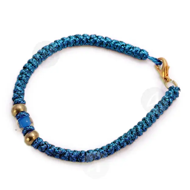 50άρι Μπλε Κομποσχοίνι Χρυσοκλωστής (PUR-50CL-BLU) - Κομβοσχοίνια στο Athonian.gr