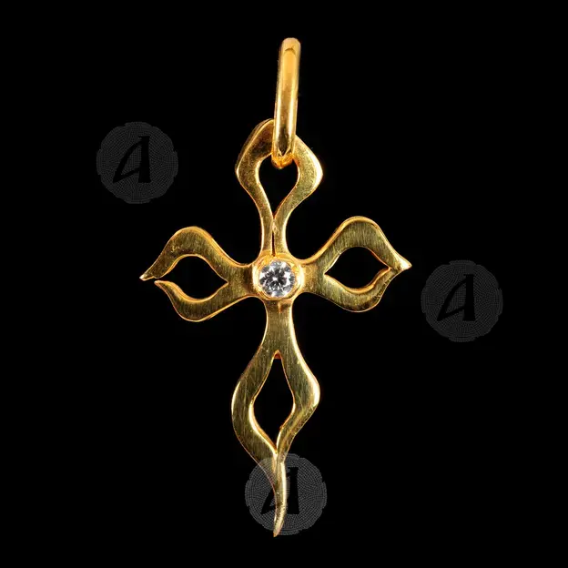 Gold Plated Silver Cross Necklace Τ15 - Jewelry στο Athonian.gr