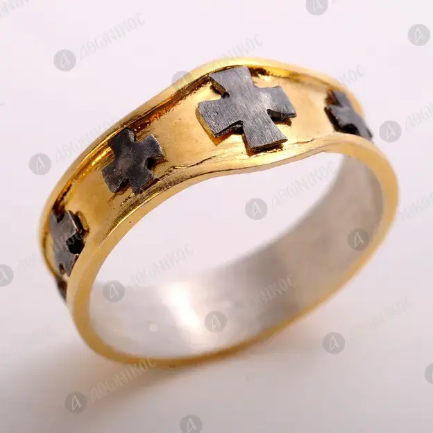 Silver Gilded Ring - 9 Types of Angels (050513) - Jewelry στο Athonian.gr