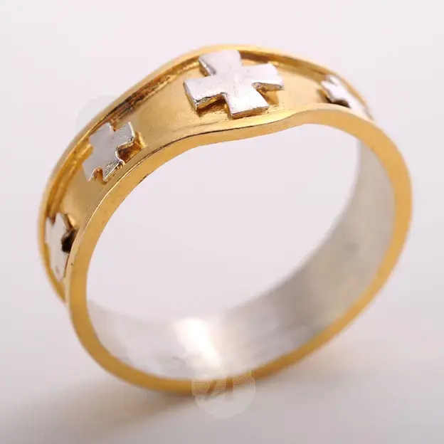 Silver Gilded Ring - 9 Types of Angels (050513.GSIL) - Jewelry στο Athonian.gr