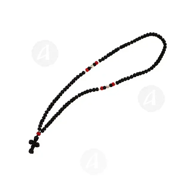 Black Silk Prayer Rope with 100 Thin Knots (100MA-3) - Prayer ropes στο Athonian.gr