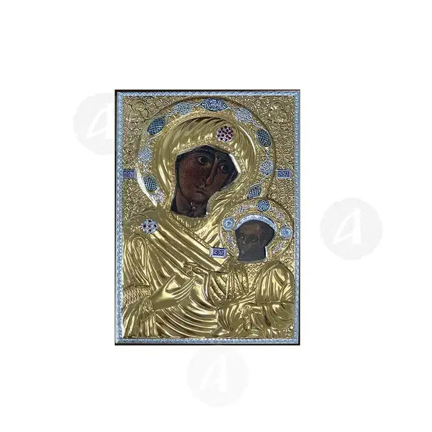 Ασημένια εικόνα Παναγία Πορταΐτισσα - Εικόνες  στο Athonian.gr
