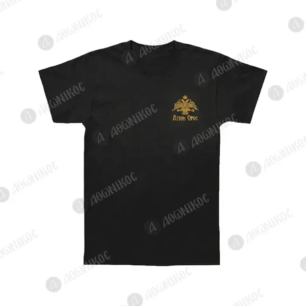 Athonian T-Shirt with Gold Double-Headed Eagle - Clothing & Accessories στο Athonian.gr
