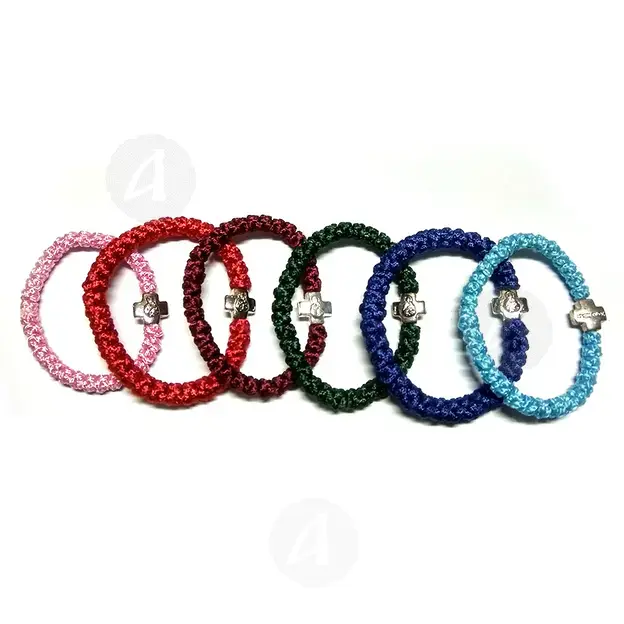 Coloured Prayer Ropes 33 Knots with Silver Cross (33001MA) - Prayer ropes στο Athonian.gr