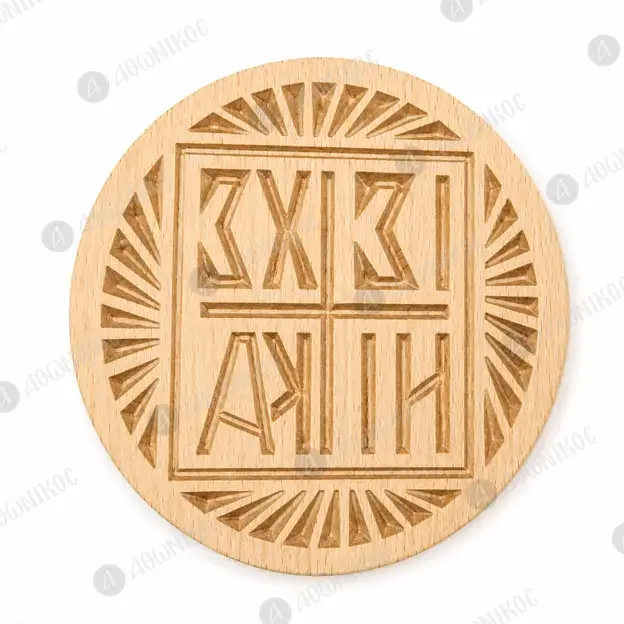 Wooden Stamp for Holy Bread Prosphora 10 cm - Monastic Handiwork στο Athonian.gr
