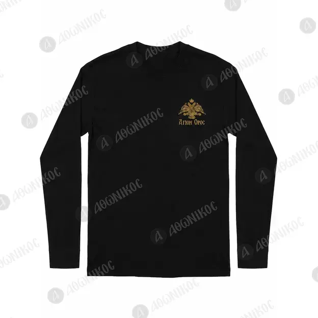 Athonian Long Sleeve Shirt with Gold Double-Headed Eagle - Clothing & Accessories στο Athonian.gr