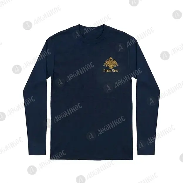 Athonian Long Sleeve Shirt with Gold Double-Headed Eagle - Clothing & Accessories στο Athonian.gr
