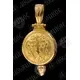Gold Plated Round Pendant Virgin Mary Portaitissa (1G) - Jewelry στο Athonian.gr