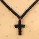 100 Knots Black Silk Prayer Rope with Cross (100MA-1) - Prayer Ropes στο Athonian.gr