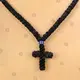 100 Knots Black Silk Prayer Rope with Cross (100MA-1) - Prayer Ropes στο Athonian.gr